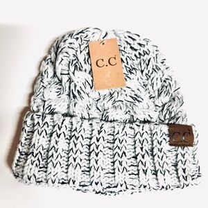 C.C. Black & White Knitted Beanie